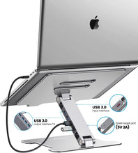 ORICO Adjustable Laptop Stand with 4 Port USB 3.0 Hub (Aluminum)