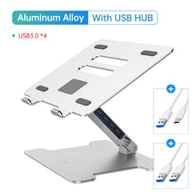 4 Port USB3.0 Foldable Laptop Stand Aluminum Notebook Riser Desktop Laptop Cooling Stand for Macbook Dell