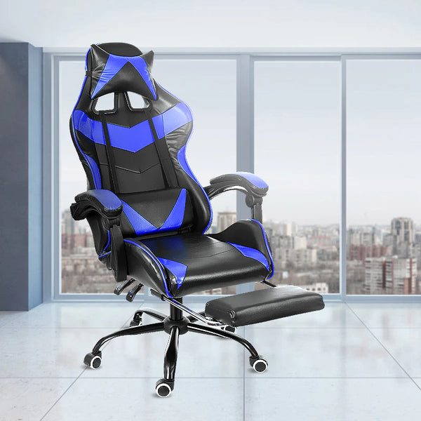 Leather Office Gaming Chair Home Internet Cafe Racing Chair WCG Gaming Ergonomic Computer Chair Swivel Lifting Lying Gamer Chair - Digitxe Electronics